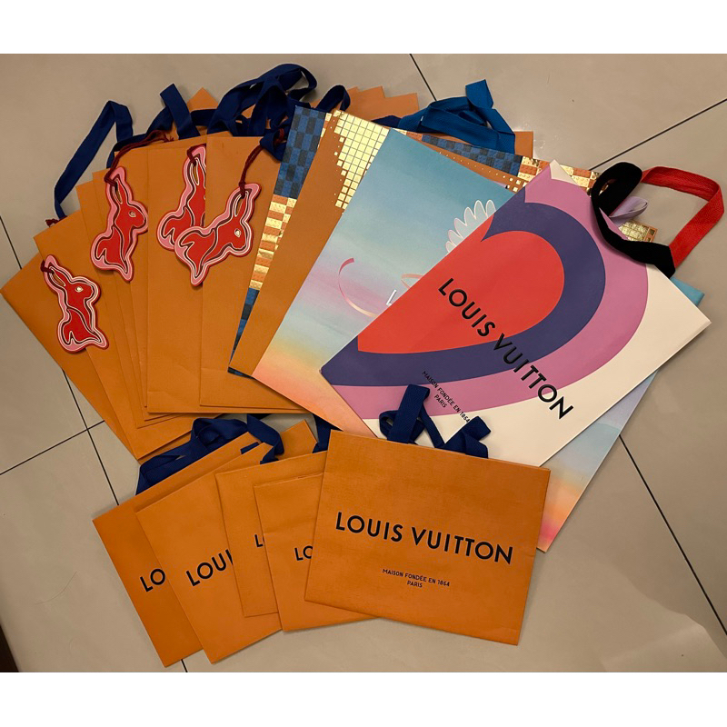 快速出貨🚚專櫃帶回多種尺寸 Louis Vuitton路易威登LV紙袋 經典橘色/聖誕限定/七夕限定/龍年紙袋