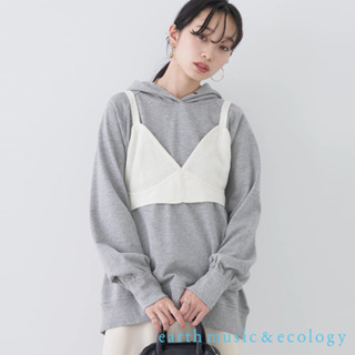 earth music&ecology 【SET ITEM】灰色帽T上衣+針織馬甲背心(1L31L1C0540)