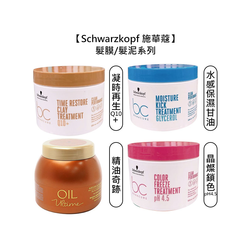 Schwarzkopf 施華蔻 晶燦鎖色pH4.5 精油奇跡 水感保濕 凝時再生Q10+ 髮膜 髮泥 護髮 【堤緹美妍】