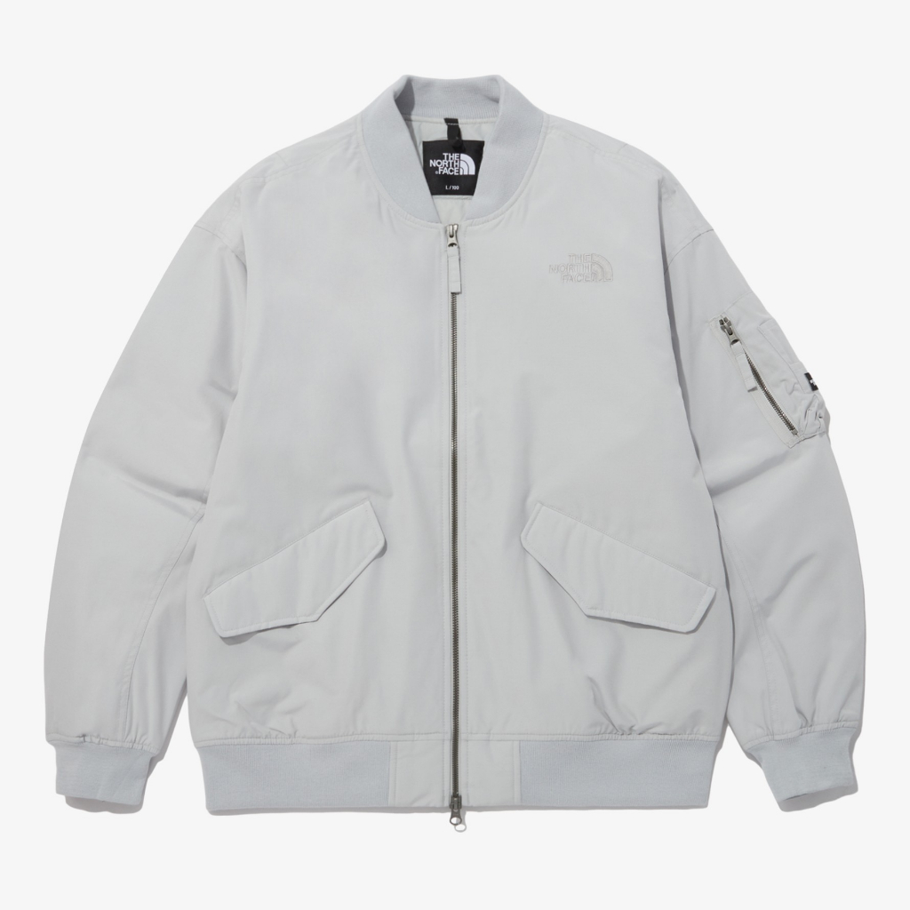 【吉米.tw】韓國代購 THE NORTH FACE PRAISE HEAT BOMBER 飛行外套 灰 FEB