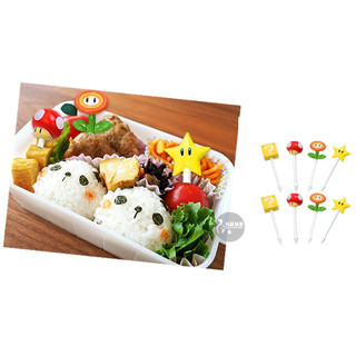 ♡松鼠日貨♡日本 正版 mario 瑪利兄弟 瑪利歐 星星 蘑菇 造型 水果叉 點心叉 食物叉 小叉子