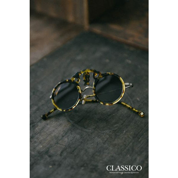 CLASSICO T41 C7 鏡框顏色：亞麻金黃琥珀色 眼鏡屋 鈦金屬 復古框 純鈦 文青 膠框 手工眼鏡 金屬眼鏡