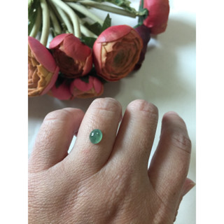 diy 冰種 翡翠 晴綠漂花 蛋面