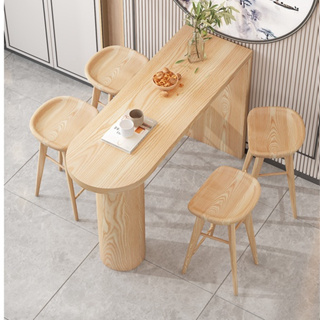 實木 小戶型 實木吧台桌 家用 客廳隔斷創意 廚房 中島 導台桌 靠牆 高腳桌 餐桌