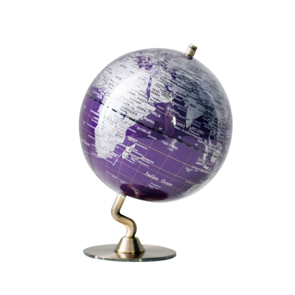 【SkyGlobe】5吋深紫色金屬底座地球儀(英文版) 共2款《WUZ屋子-台北》5吋 裝飾 擺飾 地球儀