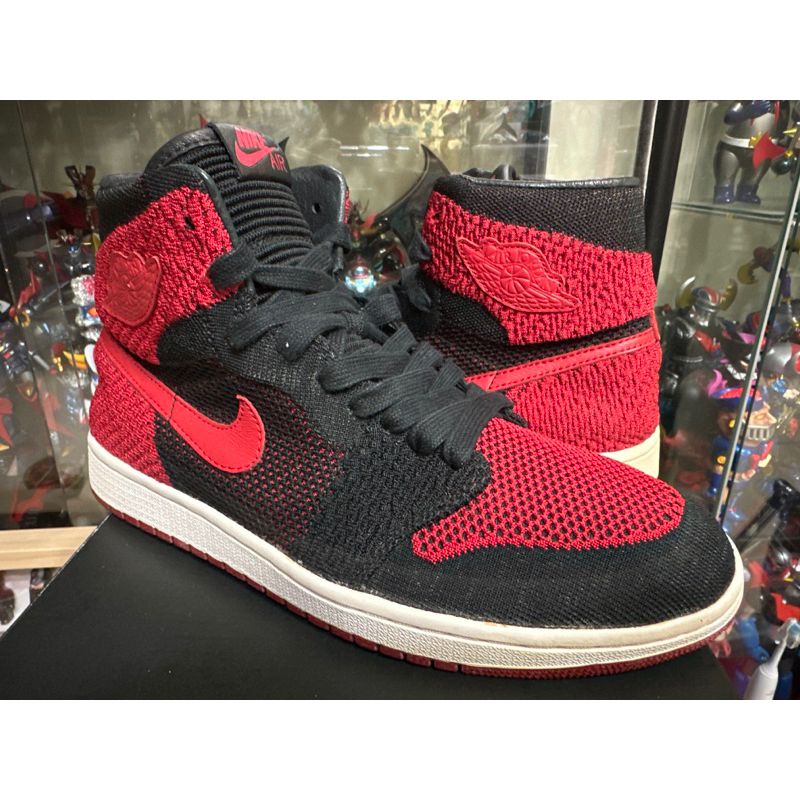 Nike Jordan 1代 flyknit 黑紅 高筒 bred red 櫻木花道 二手 us10號