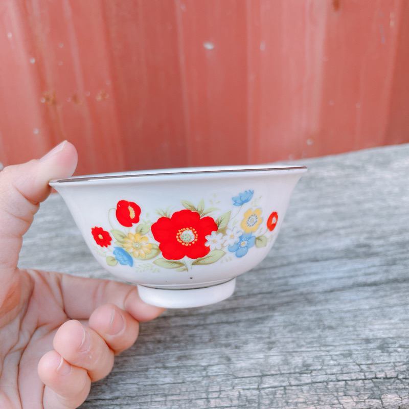 早期花卉大同陶瓷碗 大同TATUNG 飯碗 瓷碗 廚房 居家 古物 老碗