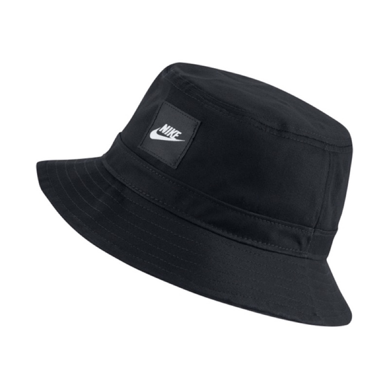 NIKE NSW BUCKET HAT 黑白粉紅LOGO 基本款貼布帆布帽子 休閒 漁夫帽 男女 CK5324