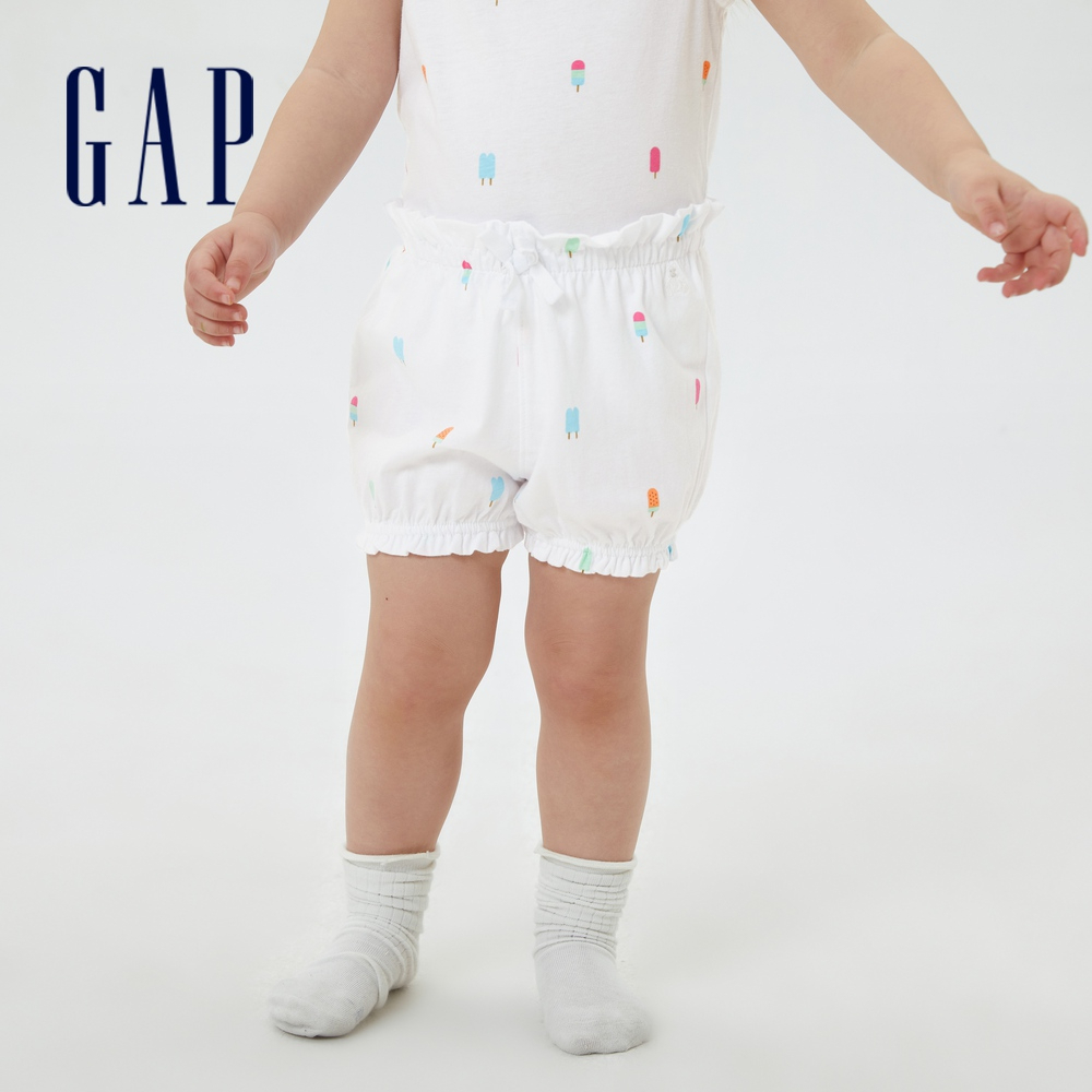 Gap 嬰兒裝 印花抽繩鬆緊短褲 布萊納系列-冰淇淋印花(600570)