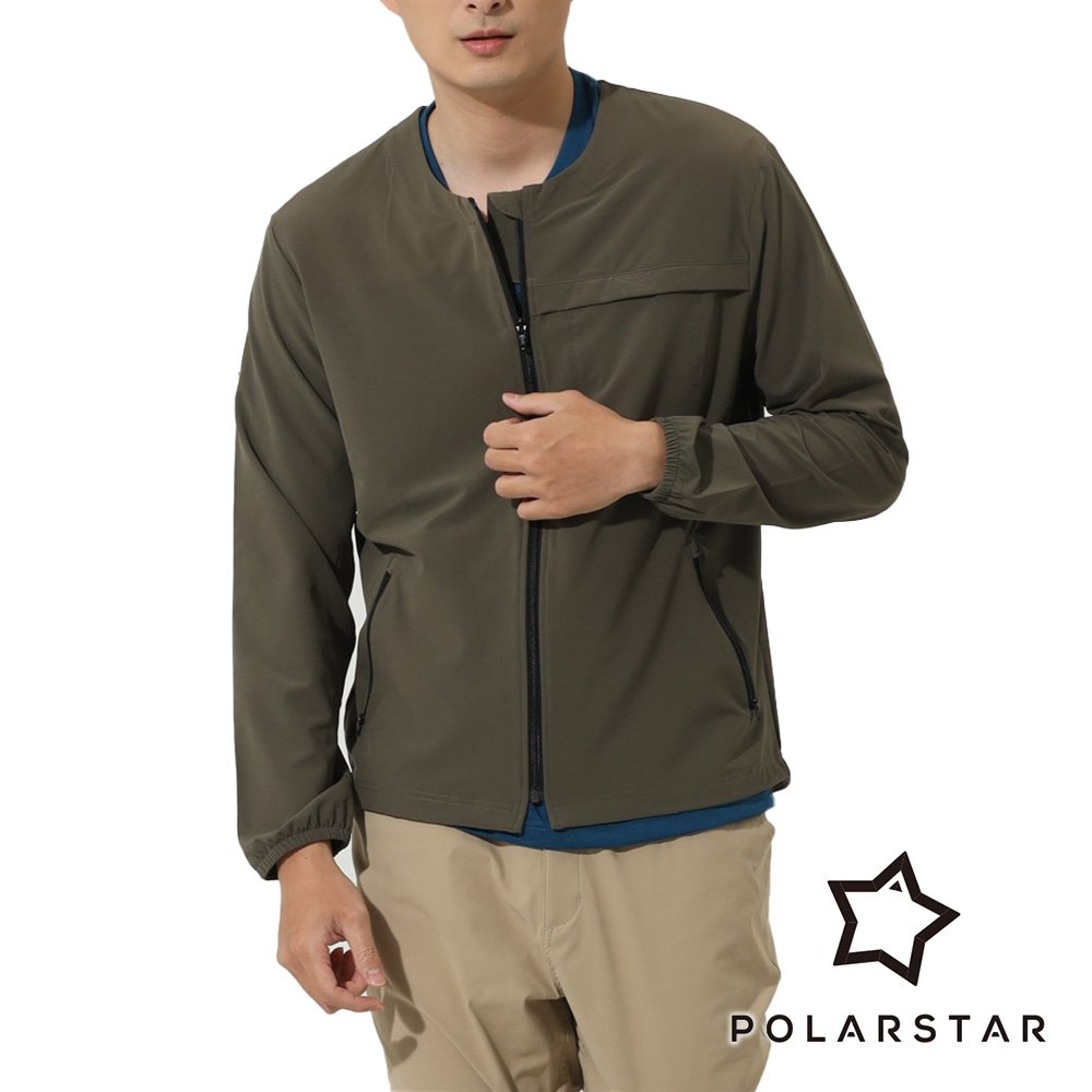【PolarStar】男吸排無領防曬外套『軍綠』P22809