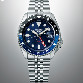 SEIKO精工 5 Sports系列 Lineup GMT兩地時間 機械腕錶-藍 4R34-00A0B/SSK003K1