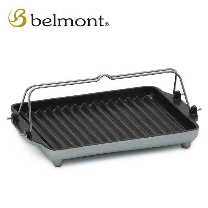 belmont 日本 不沾鋁烤板 烤盤 不鏽鋼把手 L 露營 烤肉 野炊 BM-141 綠野山房