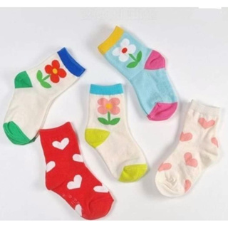 ✈️現貨✈️韓國童襪~兒童襪.童襪.襪子~女童.女孩~繽紛小花~韓國童襪5雙一組~韓國製