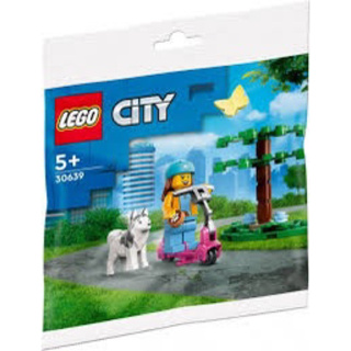 樂高LEGO-30639-滑板車女孩與哈士奇