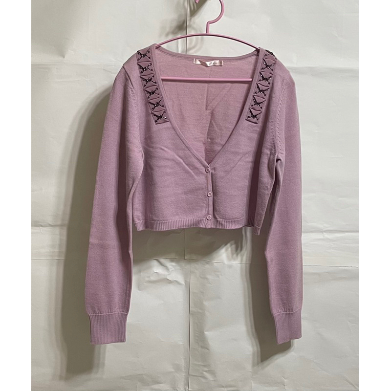 IENA 紫色針織短版外套式上衣M