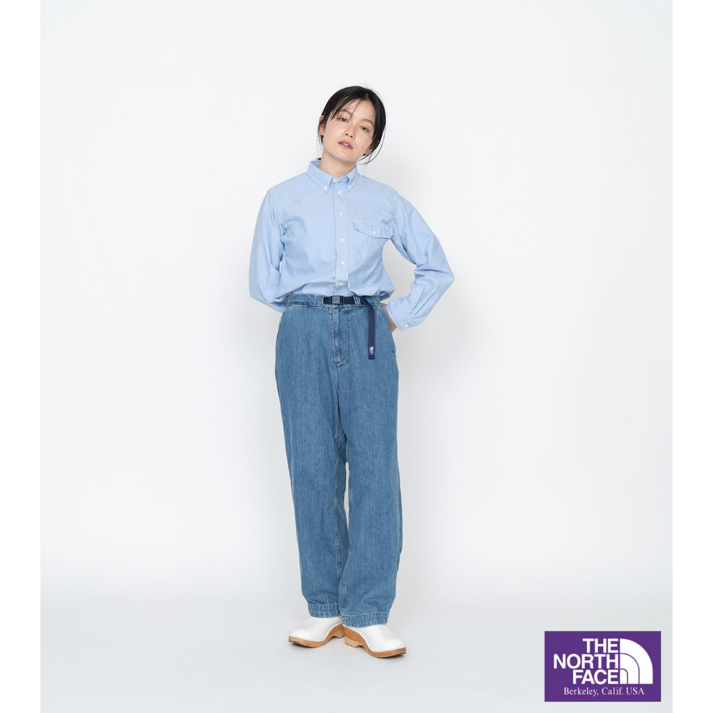 [日本線紫標 The North Face] Denim Wide Tapered Pants牛仔寬工裝褲(下單前請先