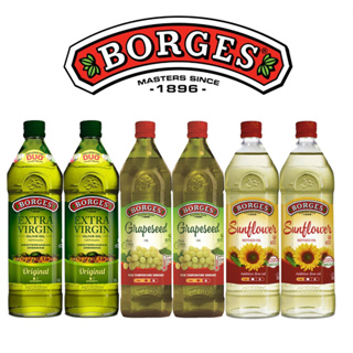 西班牙BORGES百格仕原味橄欖油1Lx2+葡萄籽油1Lx2+葵花油1Lx2