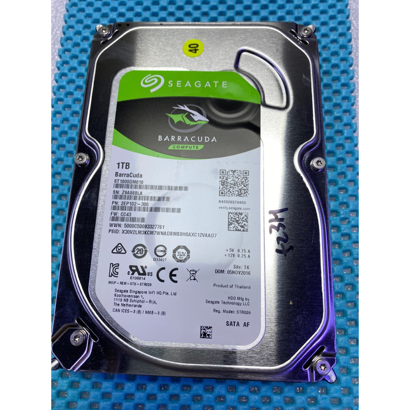 含稅價 SEAGATE 3.5吋 1TB SATA3 64M 7.2K ST1000DM010 二手良品