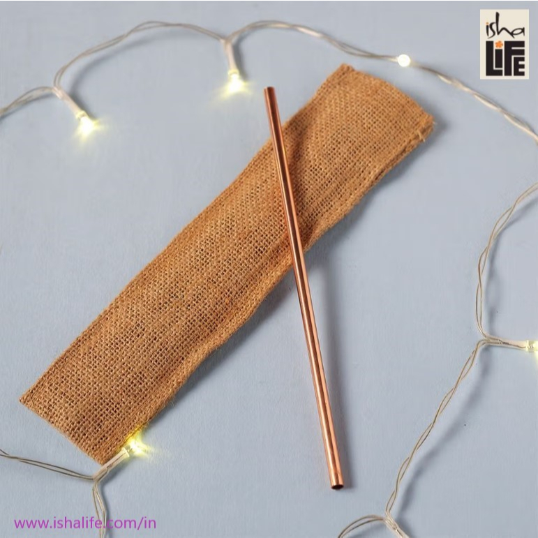 🇮🇳【isha Life】銅吸管(附旅行袋) - Copper Straw 環保可重複使用 抗菌 方便攜帶/清潔