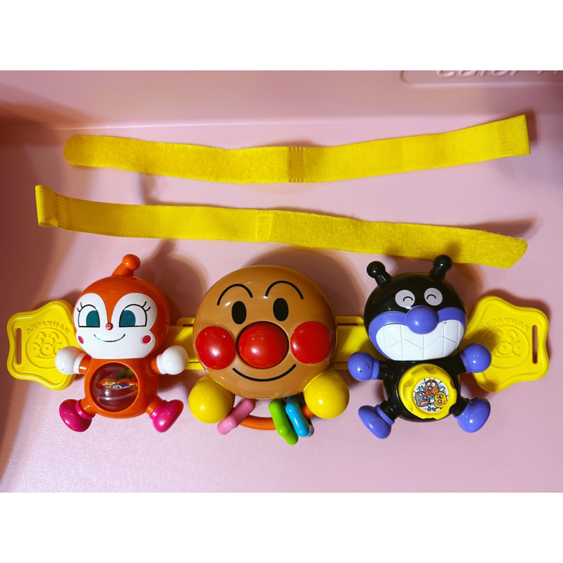 （二手玩具）日本 麵包超人 細菌人 小病毒 紅精靈 嬰兒車玩具 車用 車掛 床掛 推車玩具 寶寶安撫玩具