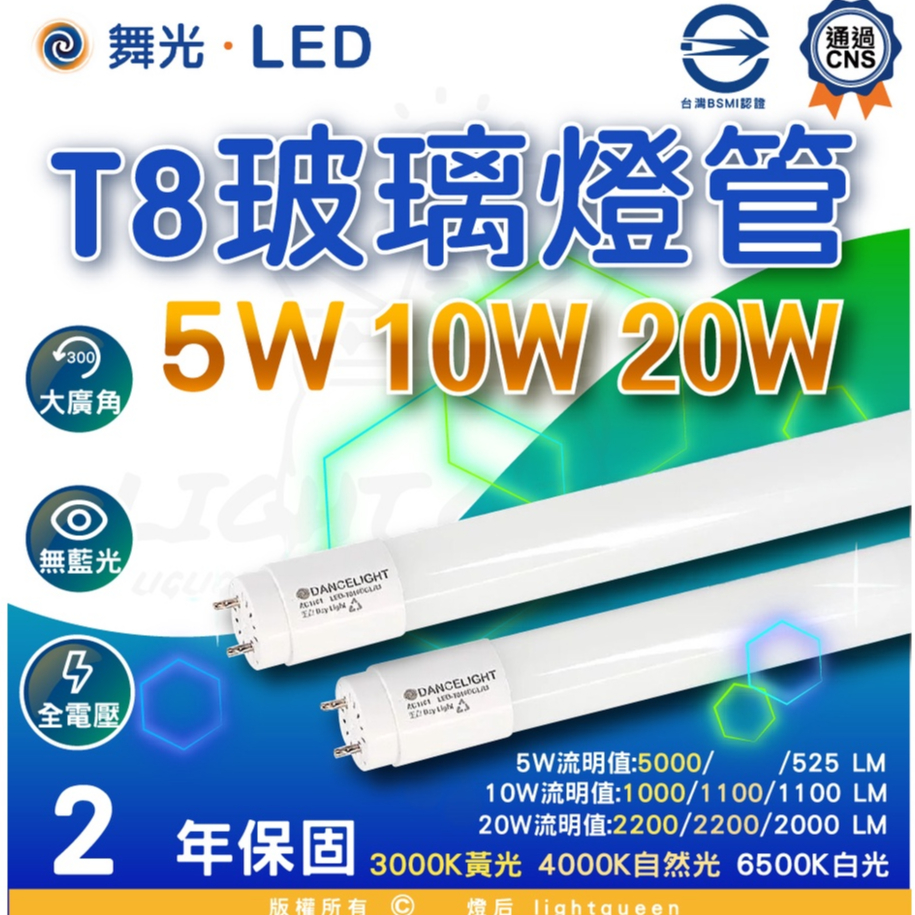LED T8燈管 5W/10W/20W 1尺/2尺/4尺 全電壓 無藍光 2年保固 1尺才能超商🤩滿額蝦幣回饋+贈好禮🙌