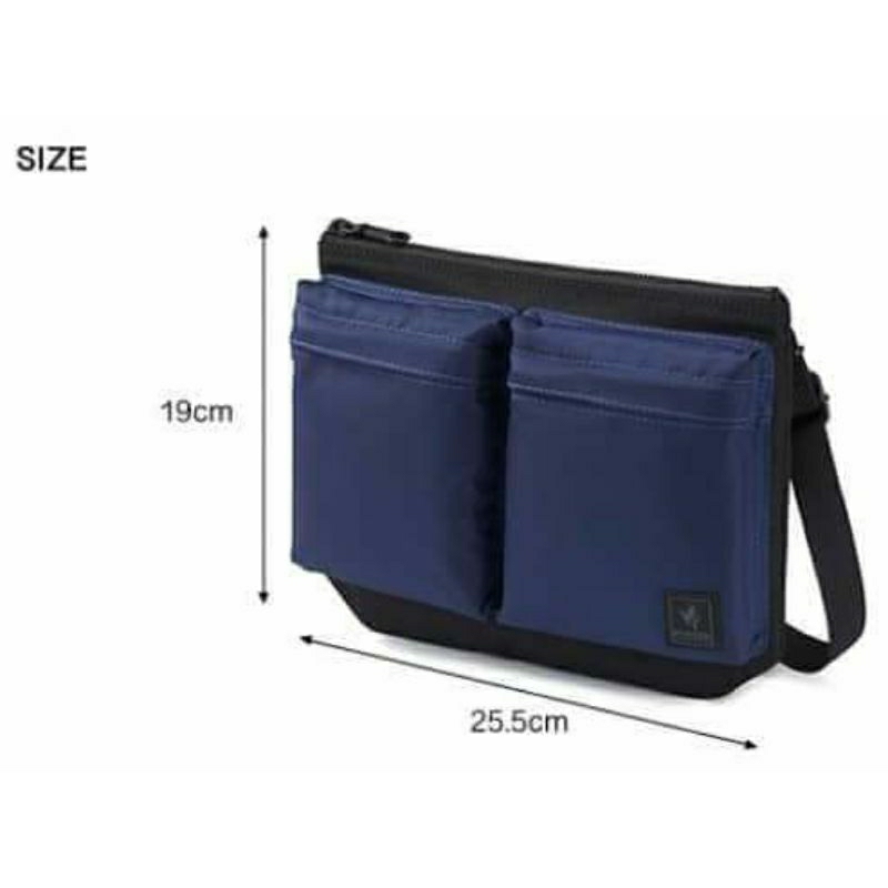 賣場任2件-200元 藍色款 前面2個小口袋防水材質 單肩包 側背包 全新 porter包 多格層