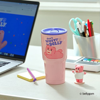 韓國代購 正韓𝗯𝗲𝗹𝗹𝘆𝗴𝗼𝗺貝力熊 粉色不鏽鋼隨行杯 保溫杯 環保杯 粉色熊