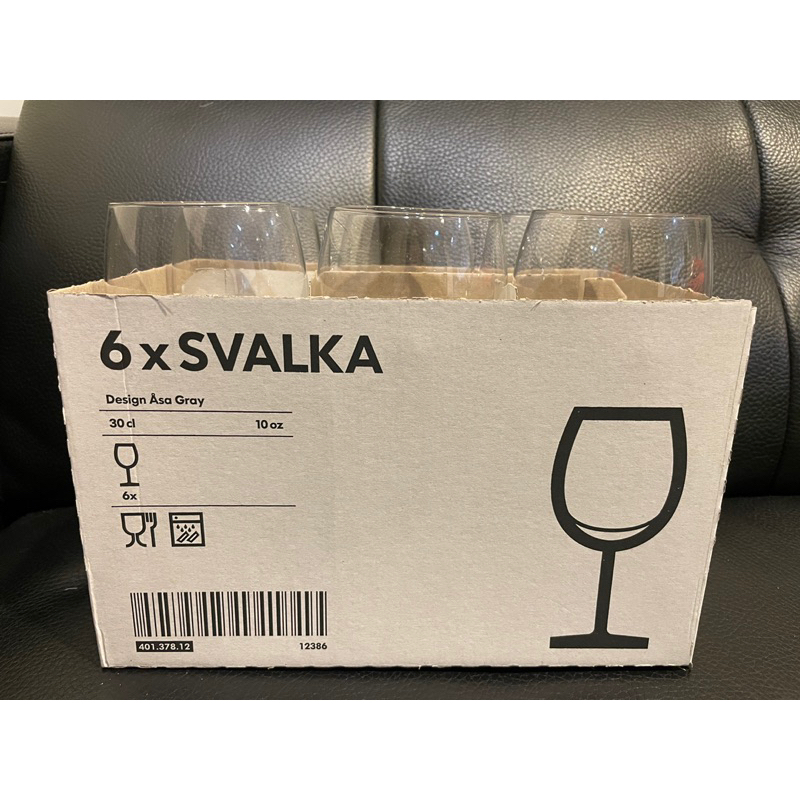 SVALKA - 紅酒杯, 玻璃杯, 透明玻璃/ikea/6件裝（贈送瓶塞一組）