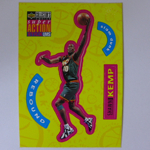 ~ Shawn Kemp ~野獸/NBA球星/尚恩·坎普 1996年UD.貼紙設計.特殊卡