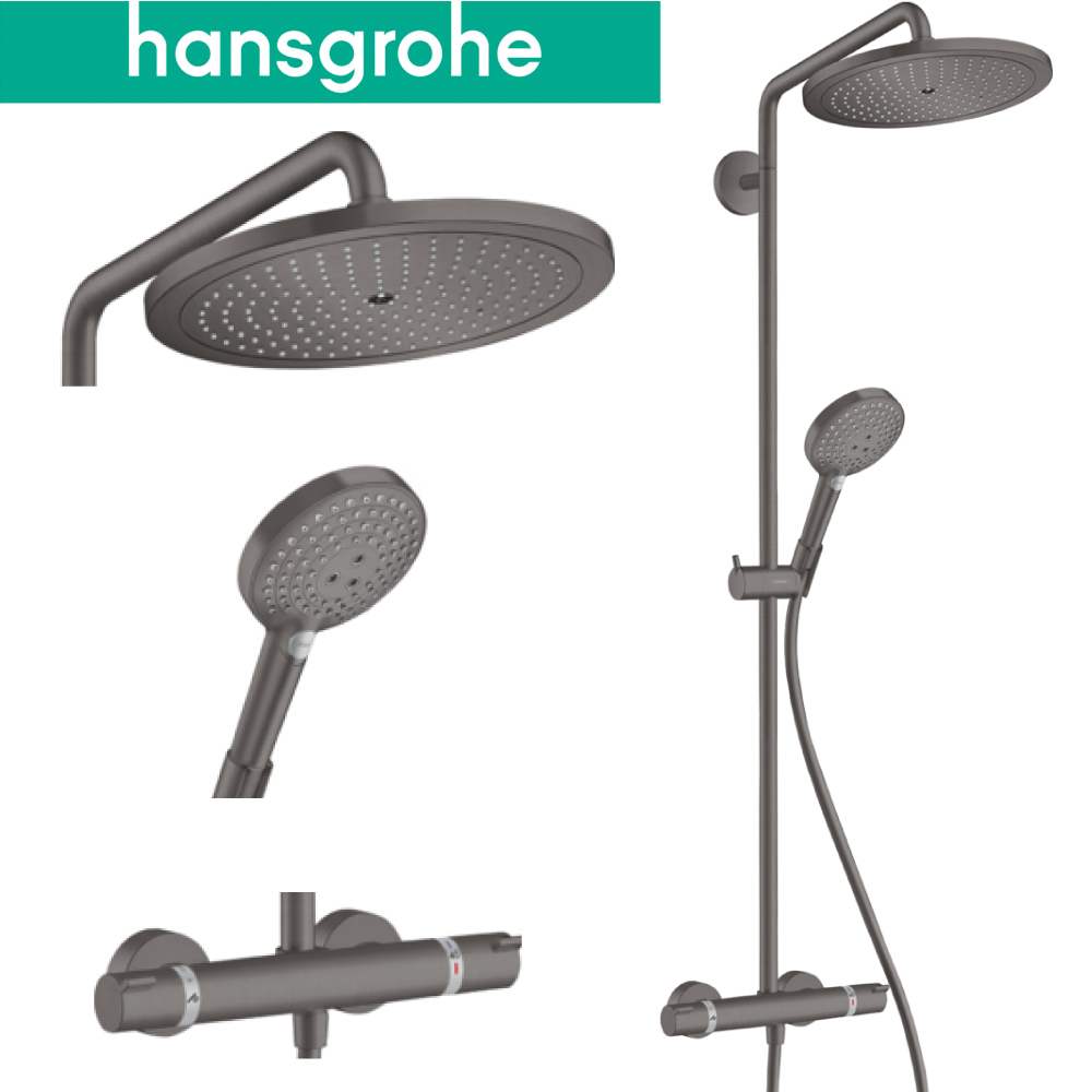 【鑫銳廚衛】hansgrohe Croma Select S 恆溫淋浴柱(霧黑鉻) 26890340