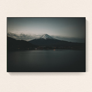 「臺灣售後」EVERSHINE裝飾畫｜夜之富士山 灰調 侘寂風 床頭背景墻｜掛畫無框畫擺畫落地畫潮流藝術壁畫