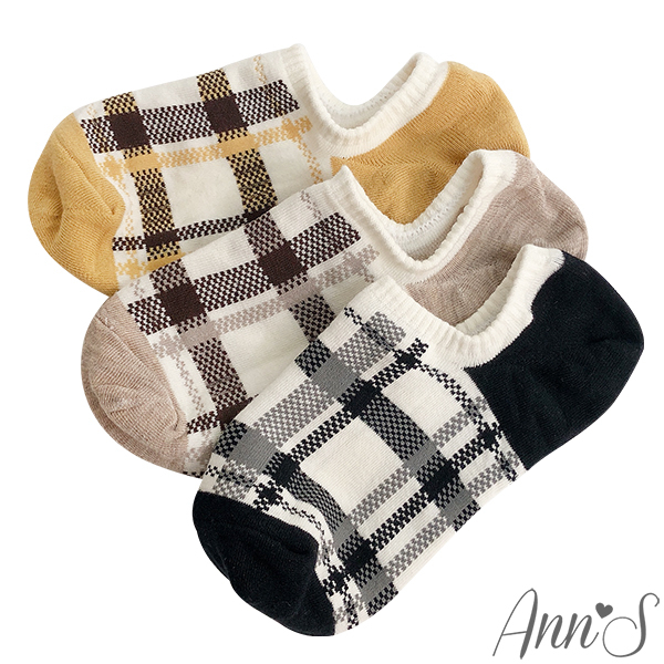 Ann’S英倫格紋不掉跟隱形襪船型襪 -3色