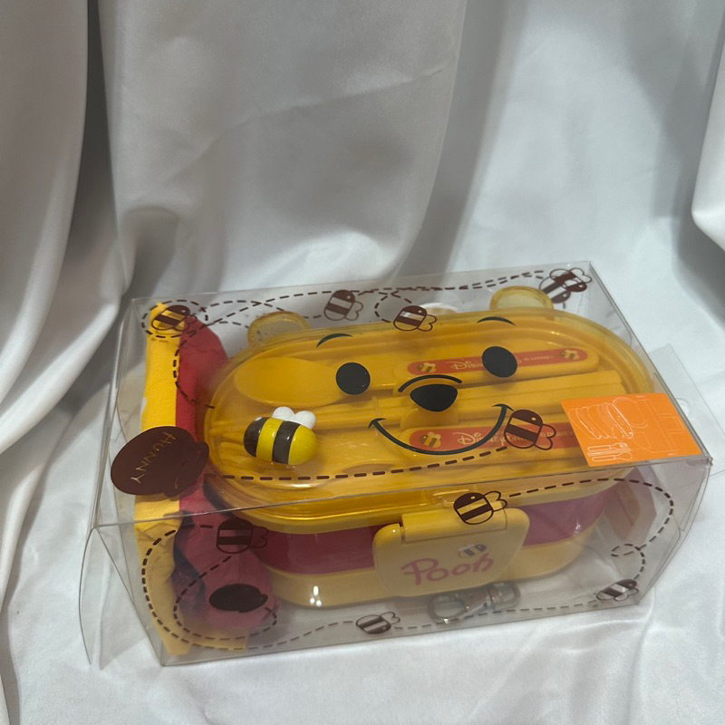 現貨｜香港迪士尼 Disney 小熊維尼 維尼 Winnie the Pooh雙層餐盒 野餐盒 餐袋 餐具 現貨快速出貨