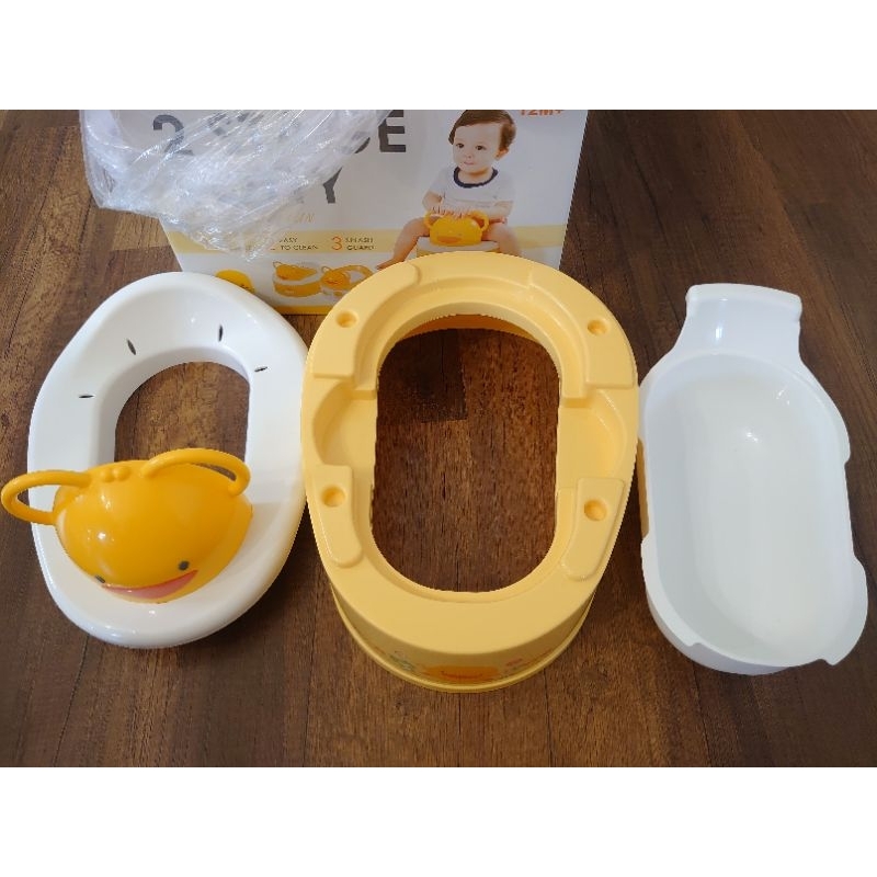 Piyo Piyo 黃色小鴨 兩段式功能造型幼兒便器 兒童馬桶 幼兒坐便器（近新）