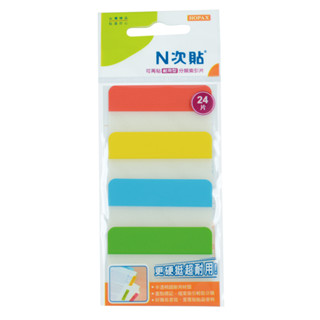 【角落文房】 N次貼 66536 分類索引片耐用型 單面 紅+黃+藍+綠 38X51mm 24片/4本