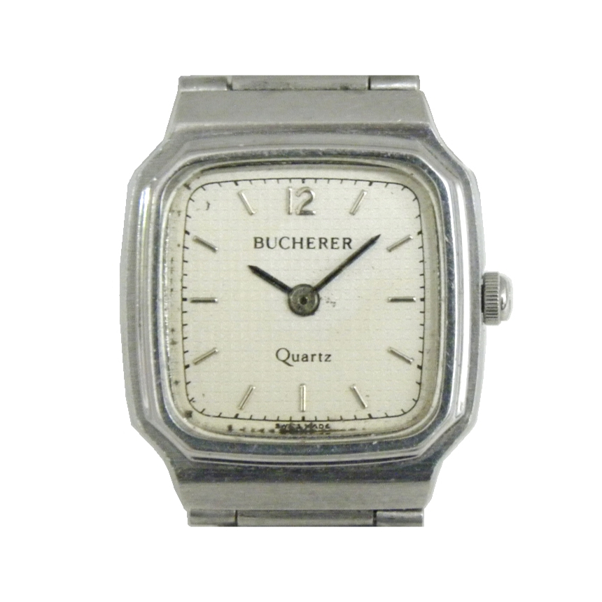 [專業] 女錶 [BUCHERER 5004] 寶齊萊 方形石英女錶[米白色面]時尚錶