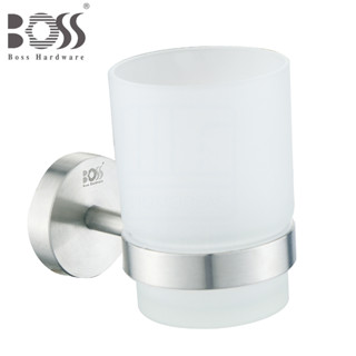 《BOSS》304不鏽鋼 霧面刷線 杯架 21005 漱口杯架 304不銹鋼 霧黑 附霧面玻璃杯 臺灣製造