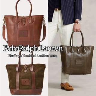 美國代購polo ralph lauren Heritage Tumbled Leather Tote男士商務包 托特包