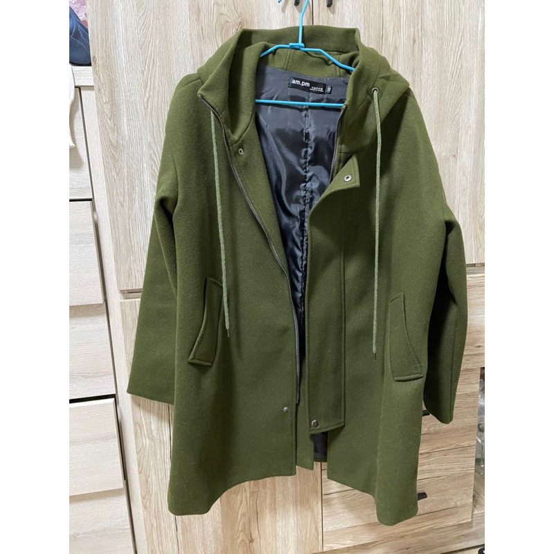 韓風大衣，男士，墨綠色，極新僅試穿（可議價）