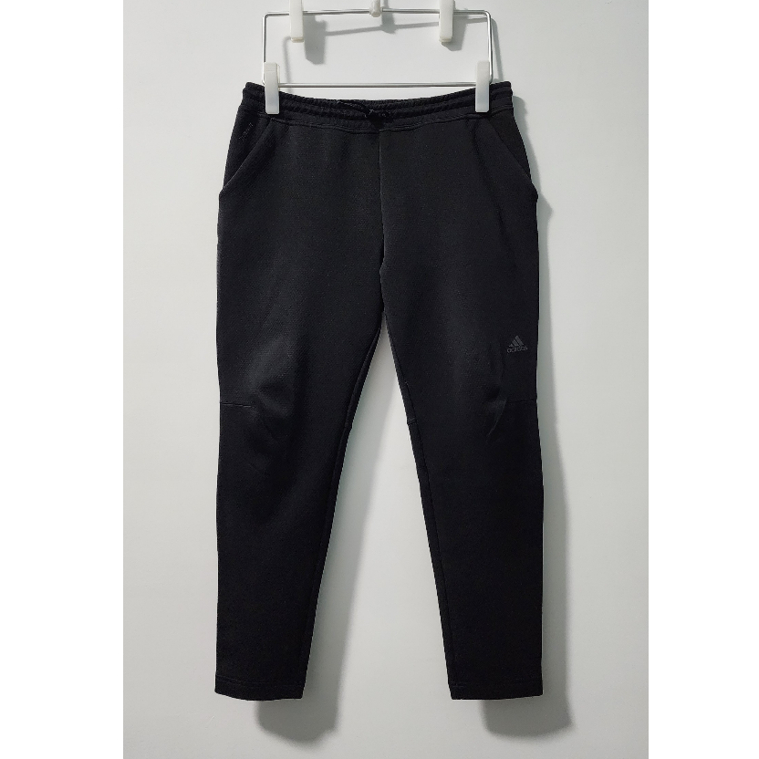Adidas 愛迪達 黑色 CLIMALITE 吸濕排汗 網眼 彈性 透氣 舒適 運動 綁帶 修身 九分 長褲 印尼製
