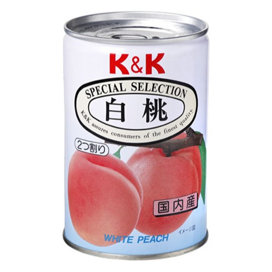 日本 K&amp;K 白桃水果罐頭  水蜜桃罐  日本白桃 白桃 桃子 水蜜桃罐