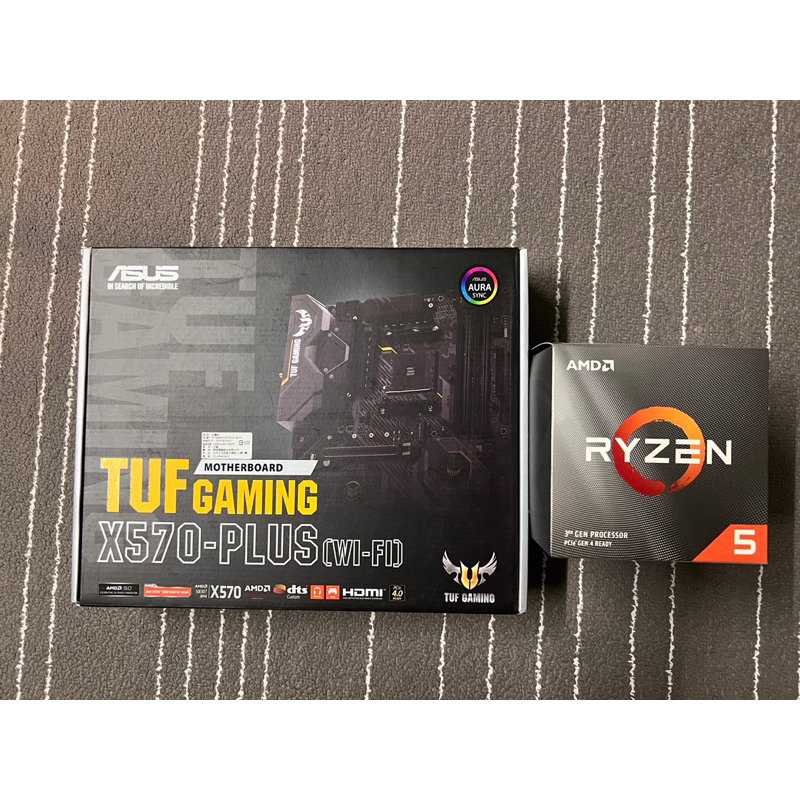 二手 ASUS TUF gaming X570-plus Wi-Fi + AMD Ryzen 5 3600X