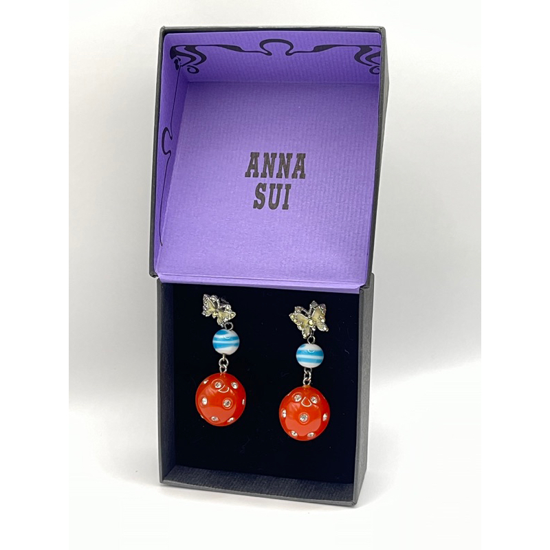 【ANNA SUI】二手正品安娜蘇蝴蝶/糖果/珠墜針式耳環