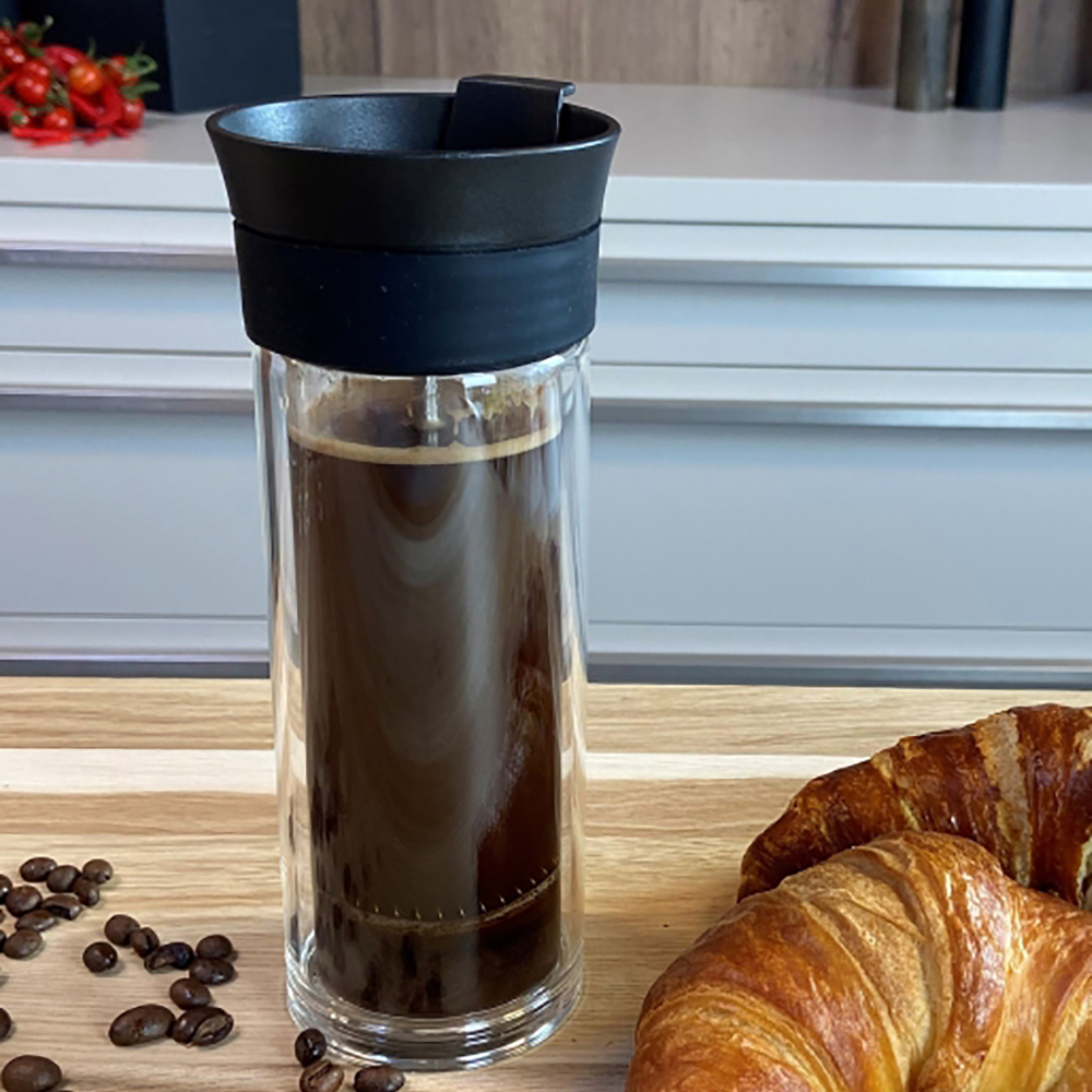 【德國 AdHoc】法式雙層玻璃咖啡濾壓杯