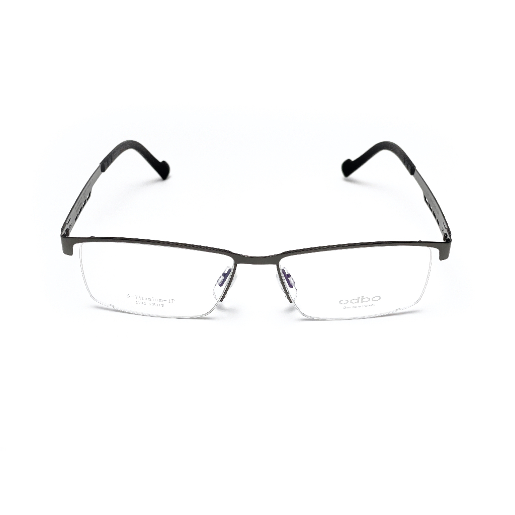 【全新特價】odbo 鈦金屬光學眼鏡鏡框 1741 C2AD 亮槍色 輕量化無螺絲設計