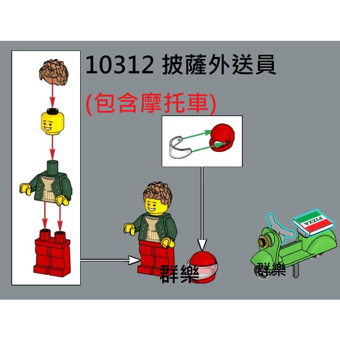 【群樂】LEGO 10312 人偶 披薩外送員