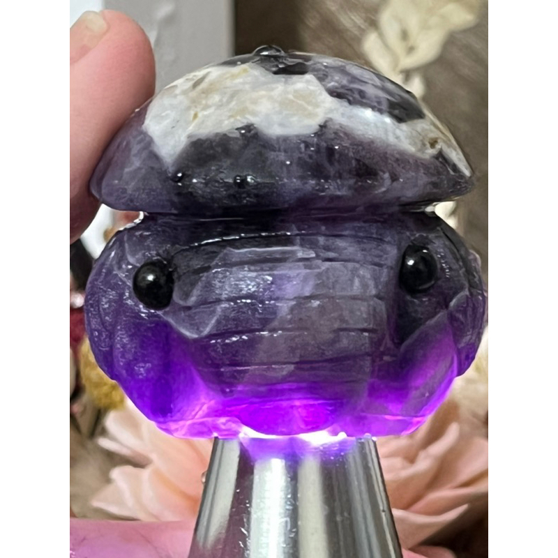 夢幻紫水晶🔮球象，手工雕刻