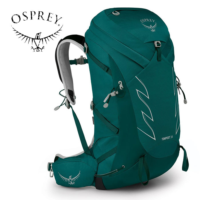 【Osprey 美國】Tempest 34 輕量化登山背包 34L 女款 碧玉綠｜健行背包 單車背包 快速移動運動背包