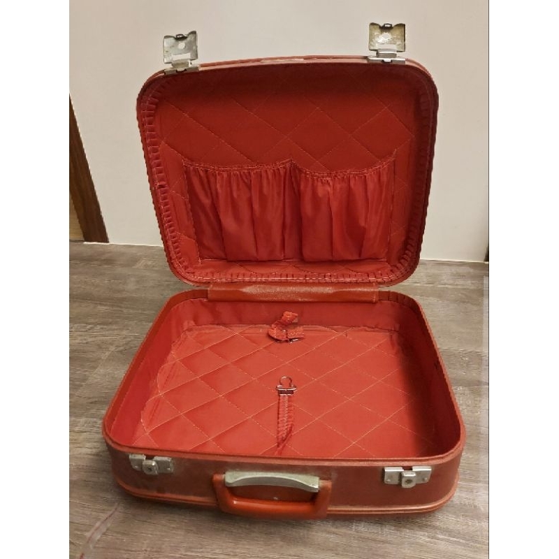 手提 紅色 行李箱 復古 古着 舊貨 旅行箱 老時光 古董
