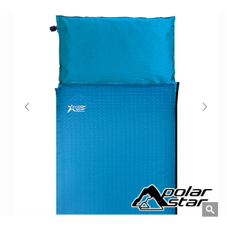 PolarStar【台灣製】自動充氣睡墊附枕頭6.35cm『深藍綠/菱型紋』P16733 帳篷.露營.睡墊.軟墊.充氣床